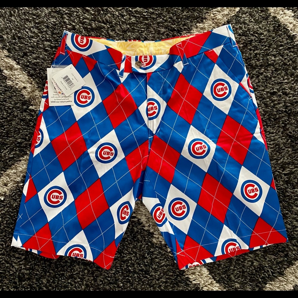 Chi Cubs Loudmouth Argyle Poly StretchTech Shorts